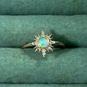 Rose Gold plated Opal sunburst Promise Ring 💍